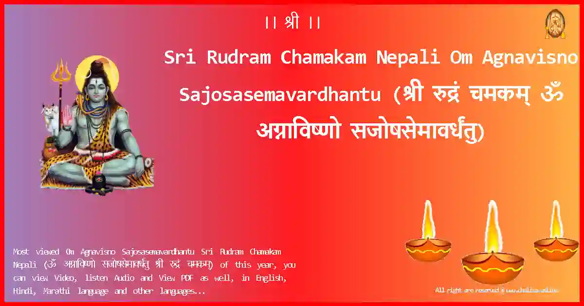 image-for-Sri Rudram Chamakam Nepali-Om Agnavisno Sajosasemavardhantu Lyrics in Nepali